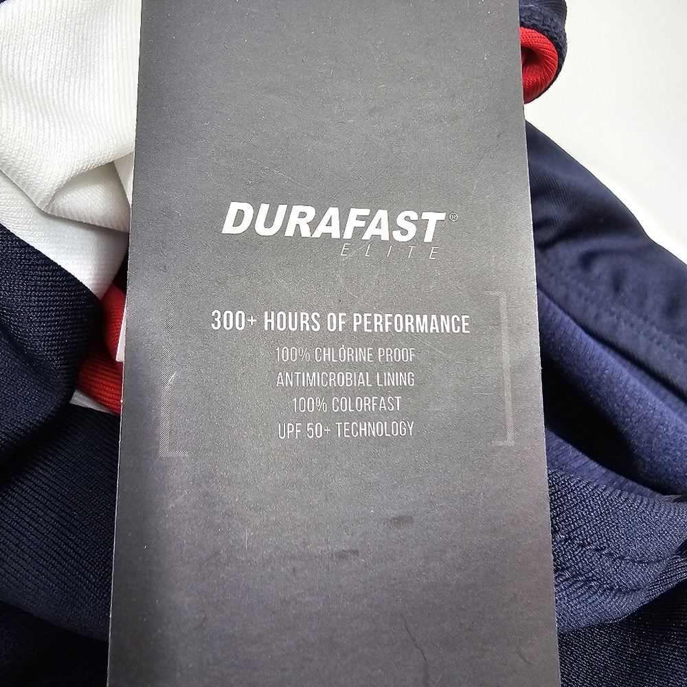 NWT TYR Durafast Elite Diamondfit One Piece Swimsuit Navy Red XL Keyhole Back - Picture 10 of 12